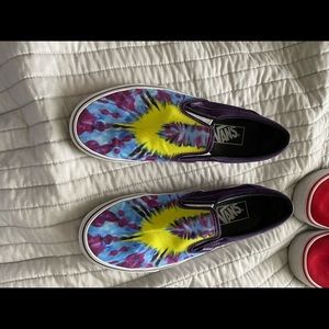 Tie dye slip on vans